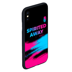 Чехол iPhone XS Max матовый Spirited Away - neon gradient: символ сверху, цвет: 3D-черный — фото 2