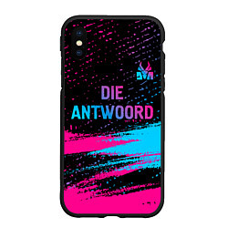 Чехол iPhone XS Max матовый Die Antwoord - neon gradient: символ сверху, цвет: 3D-черный