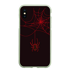 Чехол iPhone XS Max матовый Красная паутина