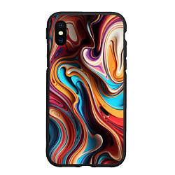 Чехол iPhone XS Max матовый Поток красок