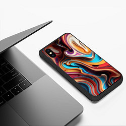 Чехол iPhone XS Max матовый Поток красок, цвет: 3D-черный — фото 2