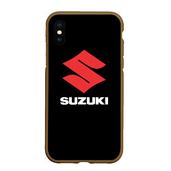 Чехол iPhone XS Max матовый Suzuki sport brend, цвет: 3D-коричневый