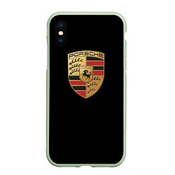 Чехол iPhone XS Max матовый Porsche car auto, цвет: 3D-салатовый