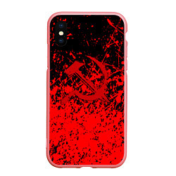 Чехол iPhone XS Max матовый Ссср в красках серп и молот, цвет: 3D-баблгам