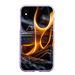 Чехол iPhone XS Max матовый Дрова в костре - нейросеть