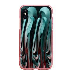 Чехол iPhone XS Max матовый Металлический рельеф, цвет: 3D-баблгам