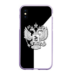 Чехол iPhone XS Max матовый Спортивная геометрия герб россии