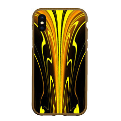 Чехол iPhone XS Max матовый Предупреждающая осиная расцветка, цвет: 3D-коричневый