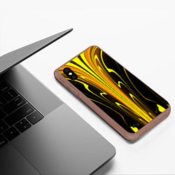 Чехол iPhone XS Max матовый Предупреждающая осиная расцветка, цвет: 3D-коричневый — фото 2