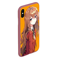 Чехол iPhone XS Max матовый Toradora Тайга Айсака, цвет: 3D-малиновый — фото 2