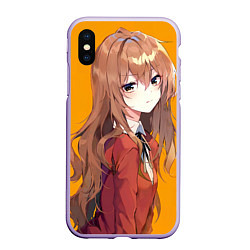 Чехол iPhone XS Max матовый Toradora Тайга Айсака, цвет: 3D-светло-сиреневый