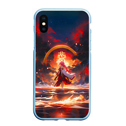 Чехол iPhone XS Max матовый Яэ Мико и небо, цвет: 3D-голубой