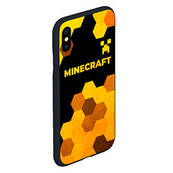 Чехол iPhone XS Max матовый Minecraft - gold gradient: символ сверху, цвет: 3D-черный — фото 2