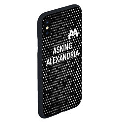 Чехол iPhone XS Max матовый Asking Alexandria glitch на темном фоне: символ св, цвет: 3D-черный — фото 2