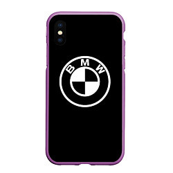 Чехол iPhone XS Max матовый Bmw sport white, цвет: 3D-фиолетовый