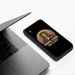 Чехол iPhone XS Max матовый Папа лев выходит на вечеринку, цвет: 3D-черный — фото 2
