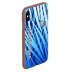 Чехол iPhone XS Max матовый Volkswagen - синий камуфляж, цвет: 3D-коричневый — фото 2