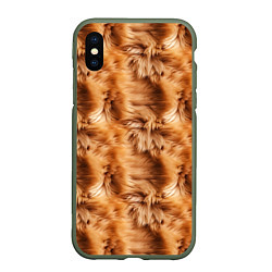 Чехол iPhone XS Max матовый Меховой паттерн