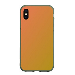 Чехол iPhone XS Max матовый Градиент розово-зеленый груша