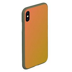 Чехол iPhone XS Max матовый Градиент розово-зеленый груша, цвет: 3D-темно-зеленый — фото 2