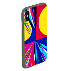 Чехол iPhone XS Max матовый Pop art composition - neural network, цвет: 3D-темно-зеленый — фото 2