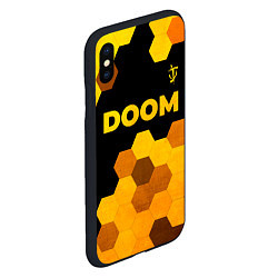 Чехол iPhone XS Max матовый Doom - gold gradient: символ сверху, цвет: 3D-черный — фото 2