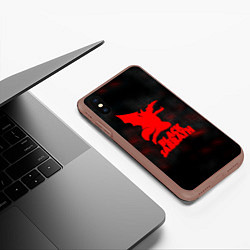 Чехол iPhone XS Max матовый Black Sabbath краски метал, цвет: 3D-коричневый — фото 2