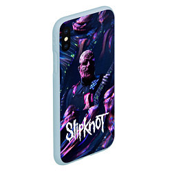 Чехол iPhone XS Max матовый Slipknot: guitar, цвет: 3D-голубой — фото 2