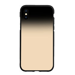 Чехол iPhone XS Max матовый Градиент: от черного к телесному
