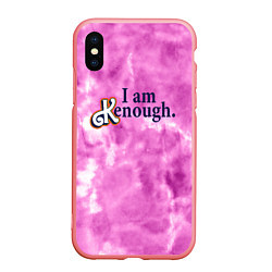 Чехол iPhone XS Max матовый I am kenough - розовый тай-дай