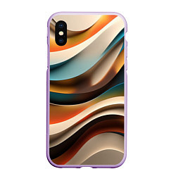 Чехол iPhone XS Max матовый Волнистая объёмная текстура - нейросеть