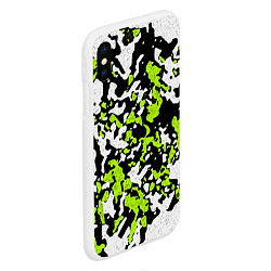Чехол iPhone XS Max матовый Абстракция чёрно-зелёная, цвет: 3D-белый — фото 2