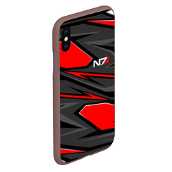 Чехол iPhone XS Max матовый Mass Effect - черно-белый, цвет: 3D-коричневый — фото 2