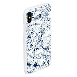 Чехол iPhone XS Max матовый Паттерн ледяные вершины гор, цвет: 3D-белый — фото 2