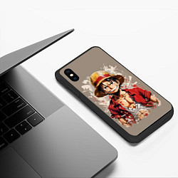 Чехол iPhone XS Max матовый Монки Ди Руфи - One Piece, цвет: 3D-черный — фото 2