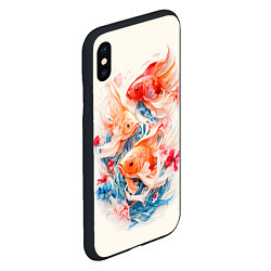 Чехол iPhone XS Max матовый Золотые бойцовые рыбки, цвет: 3D-черный — фото 2