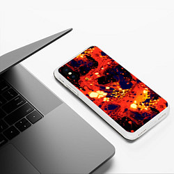 Чехол iPhone XS Max матовый Огненная вулканическая лава, цвет: 3D-белый — фото 2