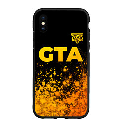 Чехол iPhone XS Max матовый GTA - gold gradient посередине, цвет: 3D-черный