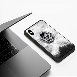 Чехол iPhone XS Max матовый Texture - разозленная горилла, цвет: 3D-черный — фото 2