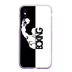 Чехол iPhone XS Max матовый Boxing - чемпион, цвет: 3D-сиреневый