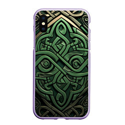 Чехол iPhone XS Max матовый Симметричный узор в ирландском стиле