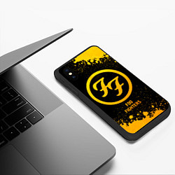 Чехол iPhone XS Max матовый Foo Fighters - gold gradient, цвет: 3D-черный — фото 2