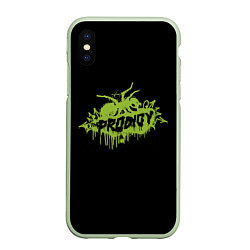 Чехол iPhone XS Max матовый The Prodigy green spider, цвет: 3D-салатовый