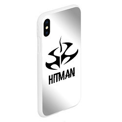 Чехол iPhone XS Max матовый Hitman glitch на светлом фоне, цвет: 3D-белый — фото 2