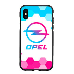 Чехол iPhone XS Max матовый Opel neon gradient style, цвет: 3D-черный