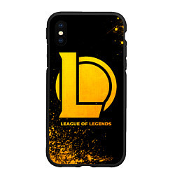 Чехол iPhone XS Max матовый League of Legends - gold gradient, цвет: 3D-черный