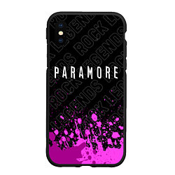 Чехол iPhone XS Max матовый Paramore rock legends посередине, цвет: 3D-черный