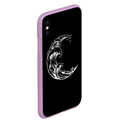 Чехол iPhone XS Max матовый Moon wave, цвет: 3D-сиреневый — фото 2