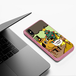 Чехол iPhone XS Max матовый This is fine - 2024, цвет: 3D-малиновый — фото 2