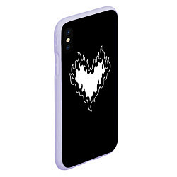 Чехол iPhone XS Max матовый Burning heart, цвет: 3D-светло-сиреневый — фото 2